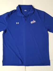 Patriots Under Armour HeatGear Golf Polo Men XL Short Sleeve Solid Blue - Picture 1 of 12