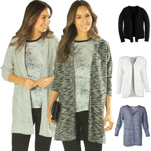 Damen Cardigan Strickjacke Gr. M-XXL (40-50 ) Bolero Häkeloptik Meliert - Bild 1 von 8