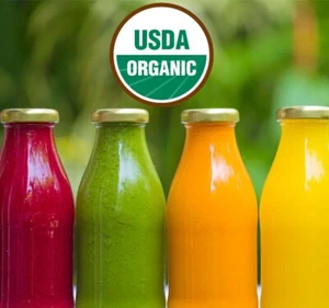 Organic 100% Pressed Juices and Compotes • Glass Bottle 32 fl oz - Picture 1 of 48