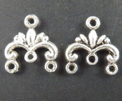 130pcs Tibetan Silver 3-to-1 Earring Connectors 12x13mm 10724 - Image 1 of 2