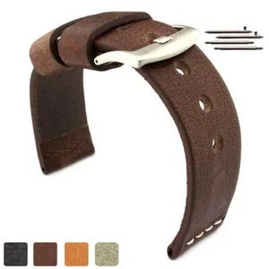 Echt Leder Uhrenarmband Band normal und extra lang 18 20 22 24 Riviera mm - Bild 1 von 12