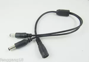 1pcs 5.5x2.1mm Female to Dual 2.1mm Male DC Power Splitter Cable for CCTV Camera - Picture 1 of 2
