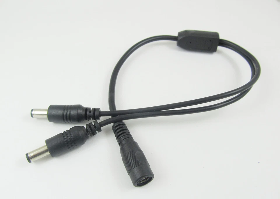 1pcs 5.5x2.1mm Female to Dual 2.1mm Male DC Power Splitter Cable for CCTV Camera - Image 1 of 1