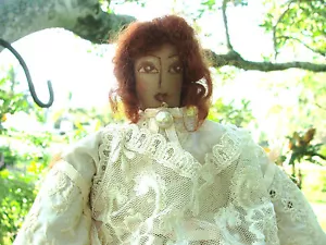 ARTURO E.REYNA Viktorianischer Stil Unikat signiert Stoff DoLL - Bild 1 von 2
