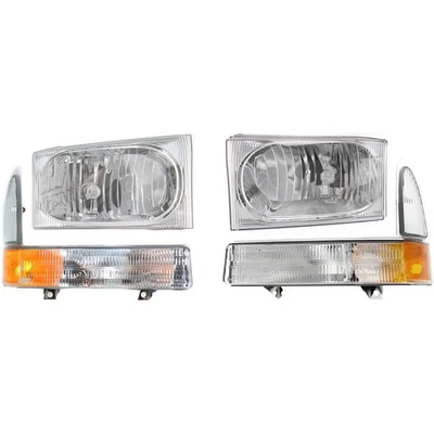 Headlight Kit For 25-04 Ford F-250 Super Duty Excursion w/ Corner Lights LH & RH - Image 1 of 4