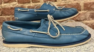 Timberland Classic 2 Eye Blue Leather Boat Shoes Docksiders Mens Size 11 - Picture 1 of 9