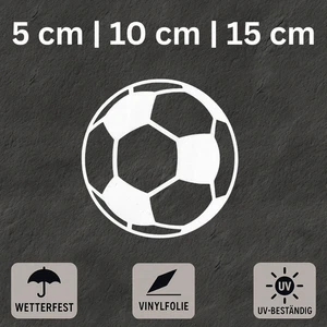 Fußball Aufkleber Vinyl Sticker wetterfest 10 Farben, 3 Größen, Auto Wand Laptop - Bild 1 von 2