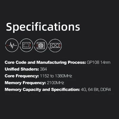 GT1030 Gaming Graphics Card 4G DDR4 64 Bit 2100MHz PCI Express 3.0x4 DVI D OU - Image 1 of 4