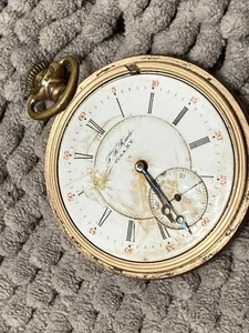 ALTES TASCHENUHRWERK ILLINOIS 175 um 1898 16er 17 Jewels PRIVATE LABEL - Bild 1 von 3