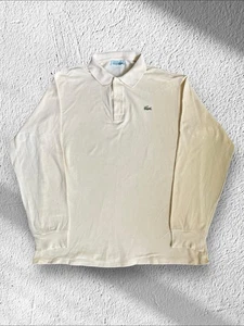 Vintage Lacoste pale yellow / cream long sleeve polo shirt - Picture 1 of 8