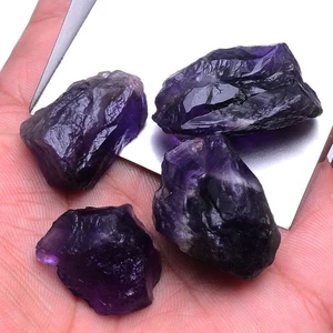 4 Pcs Natural Amethyst Rough Top Grade Rich Purple Loose Gemstones Lot~23mm-33mm - Picture 1 of 7