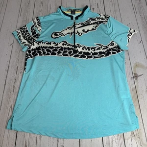 Jamie Sadock Golf Polo Shirt Women Large Blue Dragon Short Sleeve Performance - Picture 1 of 10