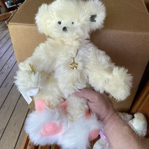 ANNETTE FUNICELLO COLLECTIBLE FURRY IVORY DREAM KEEPER JOINTED TEDDY BEAR PLUSH - Picture 1 of 7