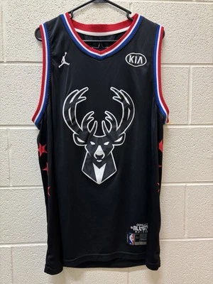 Milwaukee Bucks Jersey Nike Jordan #34 Antetokounmpo Swingman Shirt Size 52 NBA - Image 1 of 4