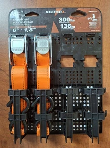 Keeper 1" x 6' Orange Tie Down Strap 300lb - 2 Pack 05108-V - Picture 1 of 8