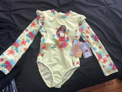 Nuevo traje de baño Moana de 1 pieza para niñas pequeñas talla 4 traje de baño manga larga Foto 1 de 4