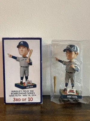 New York Yankees Babe Ruth Called Shot Bobblehead MLB Wrigley Field - Image 1 of 4
