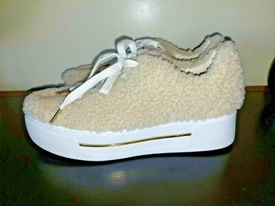 New Women's Michael Kors Sheepskin Fur tennis shoes sz 10 - Image 1 of 3
