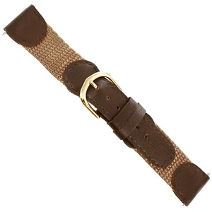 19mm Speidel Express Swiss Army Brown Leather/Nylon Sport Watch Band Regular - Picture 1 of 3