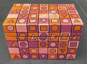 Vintage Syndicate Mfg Co bunte Retro Metall Rezeptbox lila pink orange - Bild 1 von 9