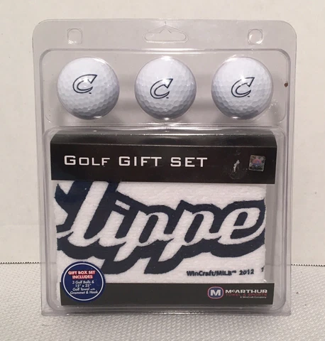 New In Box Columbus Clippers Golf Gift Set, Towel & 3 Golf Balls Cover