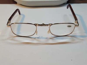Vintage Klapplupe Lesebrille mit Etui - +3,00 Vergrößerung - Bild 1 von 7