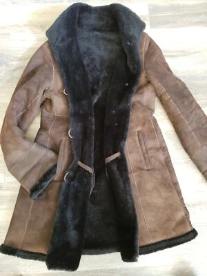 Blue Duck EE. UU. Abrigo Largo de Piel de Oveja Auténtico Chaqueta de Piel de Oveja L Foto 1 de 4