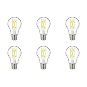10.5W LED A19 - Clear - Medium Base - 4000K - 90 CRI - 120V - 6-Pack - Picture 1 of 7
