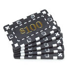 5 plaques de jetons de poker rectangulaires noirs 100 $ - livraison forfaitaire - mélange et match
