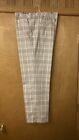 Ashworth Mens Plaid Golf Pants 36 W x 31 L Light Brown and White