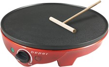 Beper Forneria Verona Crepiera Elettrica, 1300 W, Alluminio, Rosso/Nero
