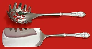 Rose Point by Wallace Sterling Silver Italian Pasta Server Set 2pc HHWS Custom - Picture 1 of 1