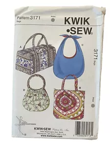 Kwik Sew 3171 Duffel Totes Handbag Kerstin Martensson Uncut Factory Folds SB129 - Picture 1 of 3