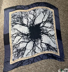 JUMA Designer Black Tree Tintenpunktdruck hellbraun grau Bordüre Brother &Sister Designer - Bild 1 von 6