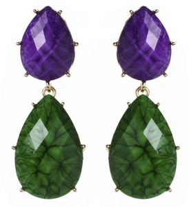 Amrita Singh Hampton Purple Evergreen Resin Earrings ERC 834 NWT - Picture 1 of 2