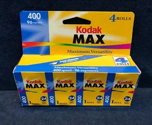 Kodak Max Versatility 400 35mm Color Film 4 Rolls 96 Exposures Exp 04/2003 - Picture 1 of 6