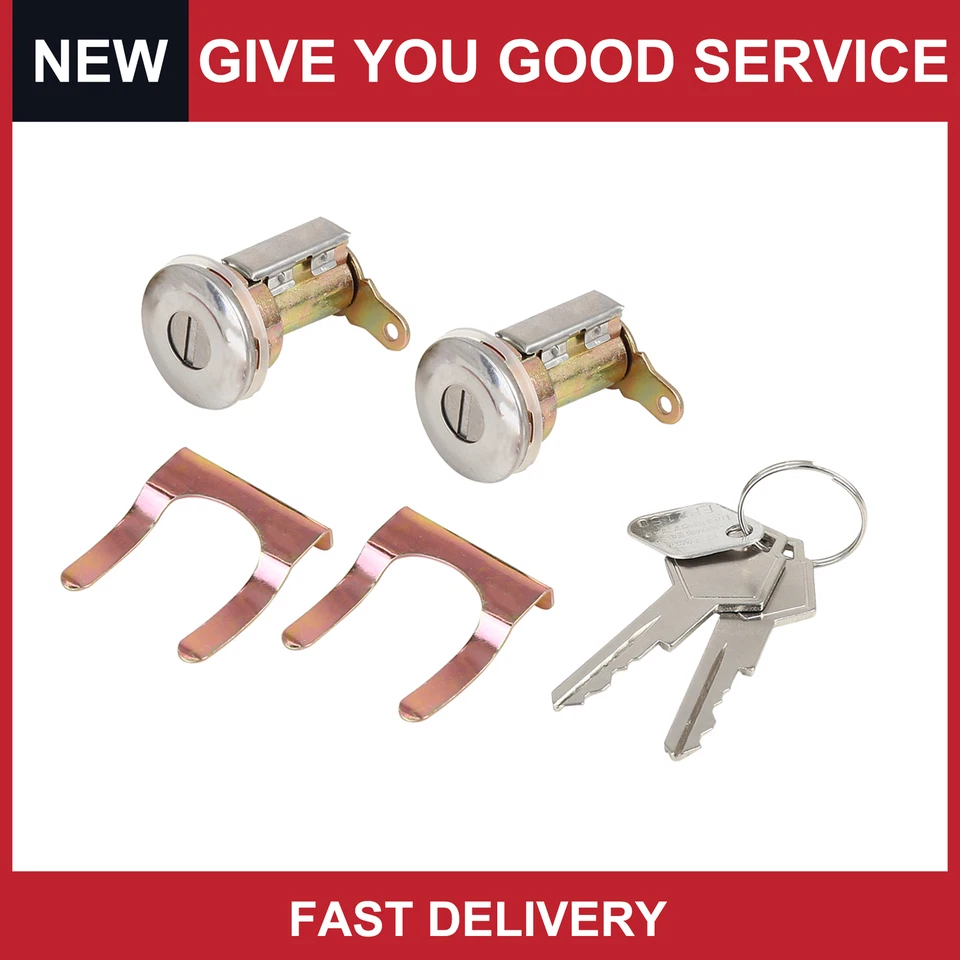 Pack de 2 cilindros de cerradura de puerta con llave para camioneta Dodge B100 B200 Ramcharger Foto 1 de 4