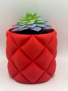 Quilted Succulent Planter with Hidden Drip Tray - Picture 1 of 15