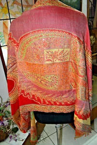 BORDADO MODA MUJER ~ ÚLTIMO CHAL JAMAVAR PASHMINA: 16 DISEÑOS A ELEGIR - Imagen 1 de 6