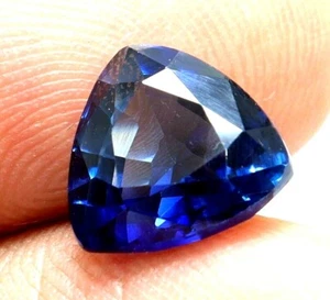 Piedra preciosa suelta corte trillón zafiro azul ceilán certificado natural de 4,50 quilates - Imagen 1 de 5
