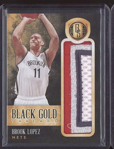Brook Lopez 2013-14 Panini Gold Standard Black Gold Threads Patch 5/7