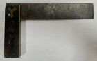 Vintage Antique Wood w/ Brass Inlay 9" Cabinet Maker Carpenter Square (A5)