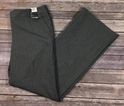 New York & Company Womens Midtown Fit Straight Dress Pants 8 Gray Striped A46 - Image 1 of 4