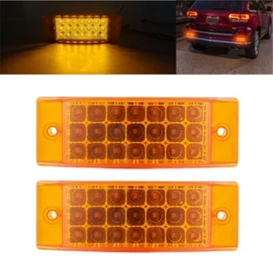 2Pcs 6"Amber 21-LED Clearance Side Marker Lights Truck Trailer Turn Signal Light - Picture 1 of 10