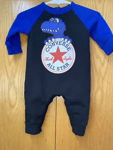 Pagliaccetto Converse bambino ragazzo 3 mesi tuta bianca logo manica lunga vestito 1 pezzo - Foto 1 di 7