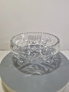 Plato de caramelo/fruta American Brilliant Cut cristal patas redondas 9"x4,5", C11te - Imagen 1 de 11