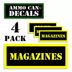 MAGAZINEN Munition Dosen Aufkleber 4x Munition Pistole Etui Etiketten Aufkleber 4er-Pack YW - Bild 1 von 2