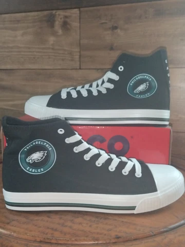 NEW in Box - Philadelphia Eagles Team Sneakers Mens Sizes 10 High Tops By foco Cover