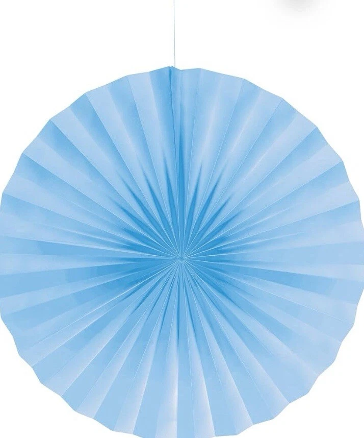 Creative Converting Paper Fan, 16", Pastel Blue - Image 1 of 1