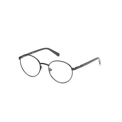 GUESS GU50043 Black & Gray 001 Round Metal Optical Eyeglasses Frame 51-20-145 - Image 1 of 4